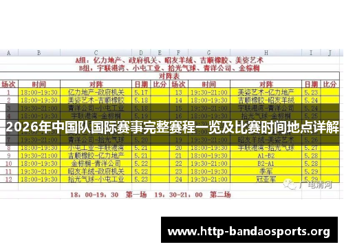 2026年中国队国际赛事完整赛程一览及比赛时间地点详解 2026年中国队国际赛事完整赛程一览及比赛时间地点详解