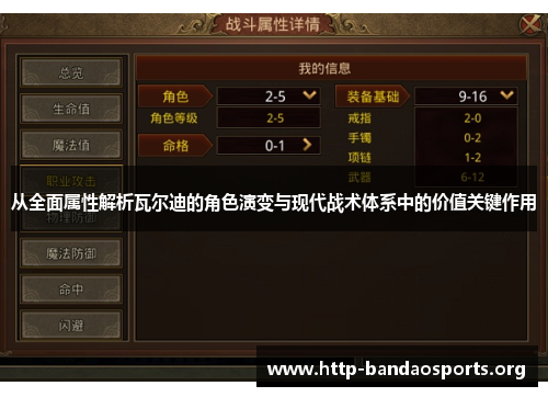 从全面属性解析瓦尔迪的角色演变与现代战术体系中的价值关键作用 从全面属性解析瓦尔迪的角色演变与现代战术体系中的价值关键作用